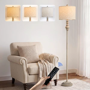 64.25" Farmhouse Floor Lamp with Remote, Dimmable Floor Lamp with Adjustable Color Temperatures, Antique Gray Standing Floor Lamp for Living Room Corner, Bedroom & Nursery, 9W Bulb Included 64.25" Farmhouse Floor Lamp with Remote, Dimmable Floor Lamp with Adjustable Color Temperatures, Antique Gray Standing Floor Lamp for Living Room Corner, Bedroom & Nursery, 9W Bulb Included