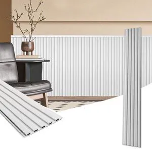 48 x 6 in WPC Wood Slat Wall Panels, 3D Wall Accents, 16-Pack, White Real Wood Grain, Durable, Water Resistant, Wear-Resistant, No Emission, Eco-Friendly, Easy to Care, for Living Room, Bedroom 48 x 6 in WPC Wood Slat Wall Panels, 3D Wall Accents, 16-Pack, White Real Wood Grain, Durable, Water Resistant, Wear-Resistant, No Emission, Eco-Friendly, Easy to Care, for Living Room, Bedroom