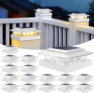4x4 Solar Post Cap Lights Outdoor 16Pack- 3 Color Temperatures&2 Level Brightness, IP65 Waterproof, 16 LED Fence Deck Post Light Solar Powered Only for 4×4/3.5×3.5 Wood/Vinyl Posts(White) 4x4 Solar Post Cap Lights Outdoor 16Pack- 3 Color Temperatures&2 Level Brightness, IP65 Waterproof, 16 LED Fence Deck Post Light Solar Powered Only for 4×4/3.5×3.5 Wood/Vinyl Posts(White)