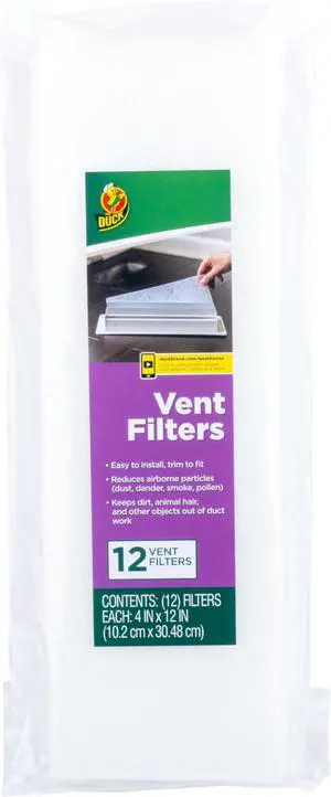 Brand Air Vent Filters, Reduce Airborne Particles like Dust, Dander, Pollen and Trap Debris in your Ventilation System, Air Register Vent Filters for Home, 4" x 12",12 count White (Pack of 6) Brand Air Vent Filters, Reduce Airborne Particles like Dust, Dander, Pollen and Trap Debris in your Ventilation System, Air Register Vent Filters for Home, 4" x 12",12 count White (Pack of 6)