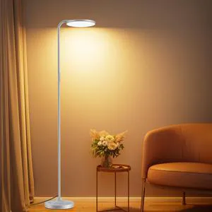 36W LED Floor Lamp, Super Bright Standing Lamp, Modern Stepless Dimmable Torchiere Tall Lamp with Remote Control, 350°Rotating Head Reading Floor Lamp for Living Room, Bedroom, Office 36W LED Floor Lamp, Super Bright Standing Lamp, Modern Stepless Dimmable Torchiere Tall Lamp with Remote Control, 350°Rotating Head Reading Floor Lamp for Living Room, Bedroom, Office