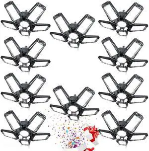Garage Lights - 160W 16000LM 6500K Screw in LED Garage Lights 5+1 Deformable Panels for Basement, Workshop, Attic,E26/E27, Black(10) Garage Lights - 160W 16000LM 6500K Screw in LED Garage Lights 5+1 Deformable Panels for Basement, Workshop, Attic,E26/E27, Black(10)
