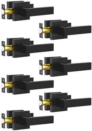 Passage Door Lever, 7 Pack Matte Black Interior Door Handles for Hallway and Closet, Heavy Duty Square Interior Keyless Door Handles Non-Locking Door Knobs for Right & Left Side Door Passage Door Lever, 7 Pack Matte Black Interior Door Handles for Hallway and Closet, Heavy Duty Square Interior Keyless Door Handles Non-Locking Door Knobs for Right & Left Side Door