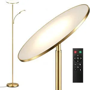 Polished Gold Floor Lamps for Living Room, 44W/4500LM Premium 2 in 1 LED, Stepless Dimming & Smart Plug Ready, 69" Standing Floor Lamp with Articulated Reading Light for Living Room Office Polished Gold Floor Lamps for Living Room, 44W/4500LM Premium 2 in 1 LED, Stepless Dimming & Smart Plug Ready, 69" Standing Floor Lamp with Articulated Reading Light for Living Room Office