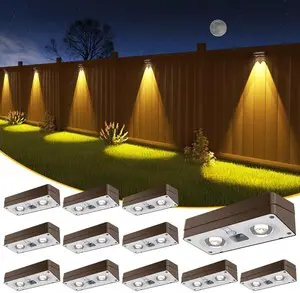 Solar Fence Lights 12 Pack Brown, 50 Lumens Outdoor Fence Lights Solar Powered with 12 Modes RGB Color Glow LED Deck Lighting Outdoor Waterproof IP65, Backyard, Deck, Porch, Railing, Pool, Wall Solar Fence Lights 12 Pack Brown, 50 Lumens Outdoor Fence Lights Solar Powered with 12 Modes RGB Color Glow LED Deck Lighting Outdoor Waterproof IP65, Backyard, Deck, Porch, Railing, Pool, Wall