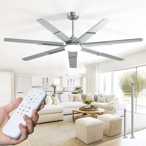 66 Inch Ceiling Fans with Lights and Remote, Nickel 6 Speed Reversible DC Motor, 3CCT, Dimmable, Quiet, Timer, Large Modern Ceiling Fan for Living room, Indoor/Outdoor 66 Inch Ceiling Fans with Lights and Remote, Nickel 6 Speed Reversible DC Motor, 3CCT, Dimmable, Quiet, Timer, Large Modern Ceiling Fan for Living room, Indoor/Outdoor