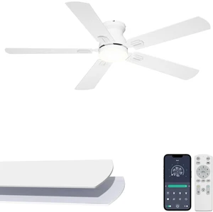 52'' Low Profile Ceiling Fan with Lights for Bedroom, Living Room App/Remote Control, Flush Mount, Space-Saving, Quiet DC Motor, 3CCT Dimmable, 6 Speeds Modern Overhead Fan for Low Ceilings 52'' Low Profile Ceiling Fan with Lights for Bedroom, Living Room App/Remote Control, Flush Mount, Space-Saving, Quiet DC Motor, 3CCT Dimmable, 6 Speeds Modern Overhead Fan for Low Ceilings