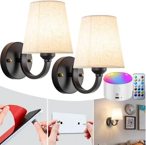 Peel and Stick Wall Sconces, No Drilling Stick On Wall Sconce, Wireless Battery Operated Wall Lights, Adhesive Wall Lamp with 10000mAh Battery Bulb for Bedroom Living Room Decor Peel and Stick Wall Sconces, No Drilling Stick On Wall Sconce, Wireless Battery Operated Wall Lights, Adhesive Wall Lamp with 10000mAh Battery Bulb for Bedroom Living Room Decor