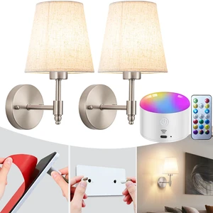 Peel and Stick Wall Sconces, No Drilling Stick On Wall Sconce, Wireless Battery Operated Wall Lights, Adhesive Wall Lamp with 10000mAh Battery Bulb for Bedroom Living Room Decor Peel and Stick Wall Sconces, No Drilling Stick On Wall Sconce, Wireless Battery Operated Wall Lights, Adhesive Wall Lamp with 10000mAh Battery Bulb for Bedroom Living Room Decor