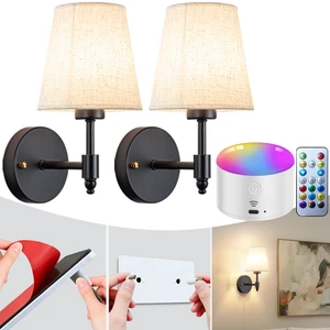 Peel and Stick Wall Sconces, No Drilling Stick On Wall Sconce, Wireless Battery Operated Wall Lights, Adhesive Wall Lamp with 10000mAh Battery Bulb for Bedroom Living Room Decor Peel and Stick Wall Sconces, No Drilling Stick On Wall Sconce, Wireless Battery Operated Wall Lights, Adhesive Wall Lamp with 10000mAh Battery Bulb for Bedroom Living Room Decor