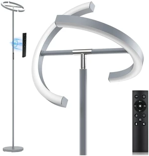 Silver Floor Lamps for Living Room, Stepless Dimmable Standing Lamp with Touch Remote Control, 22W Rotatable LED Floor Light Tall Uplighter for Bedroom Office, 69'' Modern Room Light Silver Floor Lamps for Living Room, Stepless Dimmable Standing Lamp with Touch Remote Control, 22W Rotatable LED Floor Light Tall Uplighter for Bedroom Office, 69'' Modern Room Light