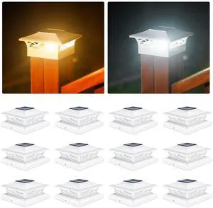 12Pack Solar Post Cap Lights, 2 Color Modes Deck Lights, White Waterproof solar lights fit 4x4/6x6 wooden & 4x4/5x5 vinyl posts, suitable for dock, fence, patio outdoor decorative lighting 12Pack Solar Post Cap Lights, 2 Color Modes Deck Lights, White Waterproof solar lights fit 4x4/6x6 wooden & 4x4/5x5 vinyl posts, suitable for dock, fence, patio outdoor decorative lighting