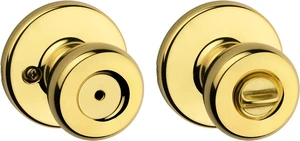 Tylo Interior Privacy Door Knob with Lock, Door Handle for Bathroom and Bedroom, Polished Brass Keyless Turn Lock Doorknob, 1 Count (Pack of 6) Tylo Interior Privacy Door Knob with Lock, Door Handle for Bathroom and Bedroom, Polished Brass Keyless Turn Lock Doorknob, 1 Count (Pack of 6)