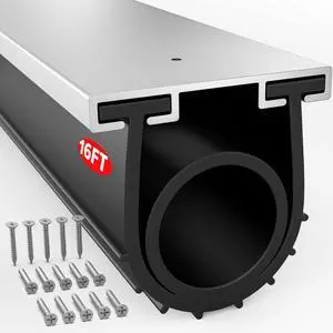 Garage Door Bottom Seal 16FT Heavy Duty Aluminum Track Weatherstrip U+O ring combo seal,pre-drilled aluminum track,rustproof,-40~240°F,compatible & cuttable,complete hardware kit included Garage Door Bottom Seal 16FT Heavy Duty Aluminum Track Weatherstrip U+O ring combo seal,pre-drilled aluminum track,rustproof,-40~240°F,compatible & cuttable,complete hardware kit included