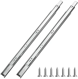 Drawer Slides 10 Pairs 24 Inch, Heavy Duty Full Extension Side Mount Ball Bearing Drawer Glides Kitchen Cabinet Rails, 100LB Load Capacity Drawer Slides 10 Pairs 24 Inch, Heavy Duty Full Extension Side Mount Ball Bearing Drawer Glides Kitchen Cabinet Rails, 100LB Load Capacity