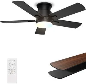 Flush Mount Ceiling Fans with Lights 42 Inch, Remote Control, 3CCT Dimmable, 6 Speeds, Noiseless Reversible DC Motor, Low Profile Hugger Black Ceiling Fan for Living Room, Patio, Indoor/Outdoor, ETL Flush Mount Ceiling Fans with Lights 42 Inch, Remote Control, 3CCT Dimmable, 6 Speeds, Noiseless Reversible DC Motor, Low Profile Hugger Black Ceiling Fan for Living Room, Patio, Indoor/Outdoor, ETL
