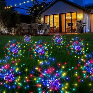 Solar Firework Fairy Garden Lights Outdoor, Colorful, 8 Pack 120 LEDs, Waterproof, Fairy Garden Decor, Auto On/Off, Solar Powered, for Yard, Patio, Porch, Flower Pot, Pathway Solar Firework Fairy Garden Lights Outdoor, Colorful, 8 Pack 120 LEDs, Waterproof, Fairy Garden Decor, Auto On/Off, Solar Powered, for Yard, Patio, Porch, Flower Pot, Pathway