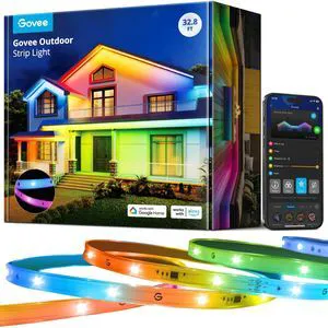 Outdoor LED Strip Lights, 32.8ft Smart Outdoor Lights Work with Alexa and Google Assistant, App Control, IP65 Waterproof, RGBIC LED Lights for Patio, Eave, Holiday Decorations Outdoor LED Strip Lights, 32.8ft Smart Outdoor Lights Work with Alexa and Google Assistant, App Control, IP65 Waterproof, RGBIC LED Lights for Patio, Eave, Holiday Decorations