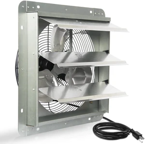 14 Inch Shutter Exhaust Fan, High Speed 1520CFM, Wall Mounted with 1.65m Power Cord, for Garages, Attics, Greenhouses, Sheds, and Shops 14 Inch Shutter Exhaust Fan, High Speed 1520CFM, Wall Mounted with 1.65m Power Cord, for Garages, Attics, Greenhouses, Sheds, and Shops