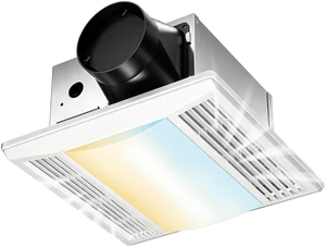 Bathroom Exhaust Fan with LED Light, 80 CFM, 0.9 Sones, 5CCT, 90 CRI 1000LM, Ceiling Mount Shower Ventilation Fan, No Attic Access Needed, 4 Inch Duct, 8.8'' x 8.8'' Ceiling Opening, ETL & FCC Bathroom Exhaust Fan with LED Light, 80 CFM, 0.9 Sones, 5CCT, 90 CRI 1000LM, Ceiling Mount Shower Ventilation Fan, No Attic Access Needed, 4 Inch Duct, 8.8'' x 8.8'' Ceiling Opening, ETL & FCC