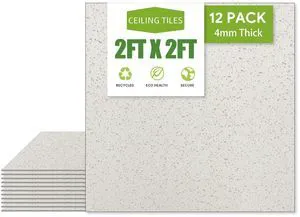 2ft x 2ft Printed Pro Ceiling TileDrop Ceiling Tiles 24 x 24in. Waterproof, Washable and Fire-Rated - Reusable - High-Grade PVC to Prevent Breakage-Package of 12 Tiles 2ft x 2ft Printed Pro Ceiling TileDrop Ceiling Tiles 24 x 24in. Waterproof, Washable and Fire-Rated - Reusable - High-Grade PVC to Prevent Breakage-Package of 12 Tiles