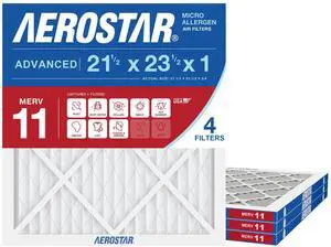 Air Filter 21 1/2 x 23 1/2 x 1 MERV 11 Furnace Filter, 4 Pack AC Filter & HVAC, Actual Size (21 1/2 x 23 1/2 x 3/4), MPR 1200/FPR 7, For Dust, Pollen, Pet Dander & Smoke Air Filter 21 1/2 x 23 1/2 x 1 MERV 11 Furnace Filter, 4 Pack AC Filter & HVAC, Actual Size (21 1/2 x 23 1/2 x 3/4), MPR 1200/FPR 7, For Dust, Pollen, Pet Dander & Smoke