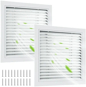 2 Pcs 26" x 26" Gable Vent Aluminum Alloy Wall Vents Shed Attic Vent with Screen Return Air Grill with Screws, for Ventilation Exterior Doors Wall House (White) 2 Pcs 26" x 26" Gable Vent Aluminum Alloy Wall Vents Shed Attic Vent with Screen Return Air Grill with Screws, for Ventilation Exterior Doors Wall House (White)