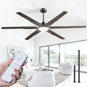 72 Inch Ceiling Fans with Lights and Remote, Walnut 6 Speed Reversible DC Motor, 3CCT, Dimmable, Quiet, Timer, Large Modern Ceiling Fan for Living room, Indoor/Outdoor 72 Inch Ceiling Fans with Lights and Remote, Walnut 6 Speed Reversible DC Motor, 3CCT, Dimmable, Quiet, Timer, Large Modern Ceiling Fan for Living room, Indoor/Outdoor