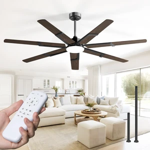 66 Inch Ceiling Fans with Lights and Remote, Walnut 6 Speed Reversible DC Motor, 3CCT, Dimmable, Quiet, Timer, Large Modern Ceiling Fan for Living room, Indoor/Outdoor 66 Inch Ceiling Fans with Lights and Remote, Walnut 6 Speed Reversible DC Motor, 3CCT, Dimmable, Quiet, Timer, Large Modern Ceiling Fan for Living room, Indoor/Outdoor
