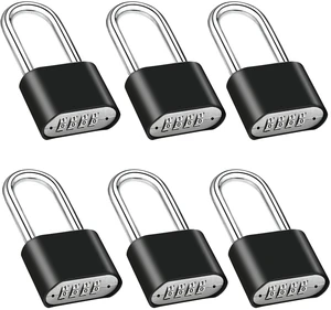 6 Pack Long Shackle Combination Padlock, Heavy Duty Combination Locks 105mm Outdoor Waterproof Combo Lock for Outdoor Fence, Locker, Sheds, Gym, Gate Hasps- Black (6pcs, Long Shackle) 6 Pack Long Shackle Combination Padlock, Heavy Duty Combination Locks 105mm Outdoor Waterproof Combo Lock for Outdoor Fence, Locker, Sheds, Gym, Gate Hasps- Black (6pcs, Long Shackle)