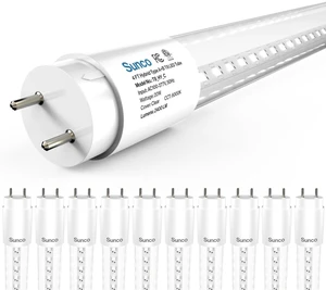 10 Pack 4 Foot T8 LED Tube Light Bulbs, 6000K, 20W, Hybrid A+B 2400LM, Clear Lens, Daylight DLX, Single/Double-Ended Power, 48 Inch Fluorescent Bulb Replacement, Bypass/Ballast Compatible 10 Pack 4 Foot T8 LED Tube Light Bulbs, 6000K, 20W, Hybrid A+B 2400LM, Clear Lens, Daylight DLX, Single/Double-Ended Power, 48 Inch Fluorescent Bulb Replacement, Bypass/Ballast Compatible
