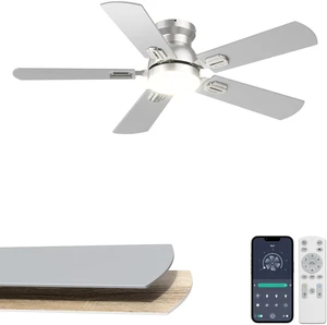 42'' Silver Low Profile Ceiling Fan with Lights for Kids Room App/Remote Control, Flush Mount, Space-Saving, Quiet DC Motor, 3CCT Dimmable, 6 Speeds Modern Overhead Fan for Low Ceilings 42'' Silver Low Profile Ceiling Fan with Lights for Kids Room App/Remote Control, Flush Mount, Space-Saving, Quiet DC Motor, 3CCT Dimmable, 6 Speeds Modern Overhead Fan for Low Ceilings