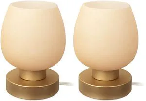 Touch Bedside Table Lamp Set of 2 - Small Modern Table Lamp for Bedroom Living Room Nightstand, 3-Way Dimable Desk lamp with Desert Titanium Color Glass Lamp Shade, 2700K LED Bulb, Simple Design Touch Bedside Table Lamp Set of 2 - Small Modern Table Lamp for Bedroom Living Room Nightstand, 3-Way Dimable Desk lamp with Desert Titanium Color Glass Lamp Shade, 2700K LED Bulb, Simple Design