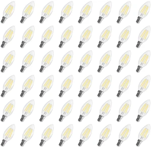 48 Pack E12 Candelabra Bulb, LED Chandelier Light Bulbs 40 Watt Equivalent 5000K Daylight E12 Bulb, Non-Dimmable Candelabra Light Bulbs for Ceiling Fans, B10 Candle LED Bulb 400LM, 90+CRI Clear Glass 48 Pack E12 Candelabra Bulb, LED Chandelier Light Bulbs 40 Watt Equivalent 5000K Daylight E12 Bulb, Non-Dimmable Candelabra Light Bulbs for Ceiling Fans, B10 Candle LED Bulb 400LM, 90+CRI Clear Glass