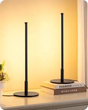 LED Table Lamp Set of 2, Modern Desk Lamps, Black Bedside Lamps Stepless Dimmable, Metal Finish, 3 Color Temperature, 6W, Ideal for Bedroom, Living Room, Corner LED Table Lamp Set of 2, Modern Desk Lamps, Black Bedside Lamps Stepless Dimmable, Metal Finish, 3 Color Temperature, 6W, Ideal for Bedroom, Living Room, Corner