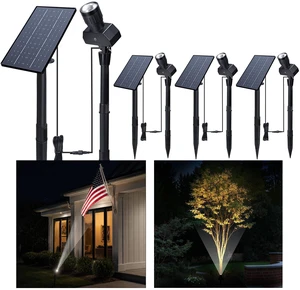 Outdoor Solar Spotlight, Adjustable Angle Landscape Spotlight Waterproof, 2500mAh All Night Separate Panel LED Uplight Dusk to Dawn, 5 Lighting Modes for Outside Patio Wall Path House 4 Pack Outdoor Solar Spotlight, Adjustable Angle Landscape Spotlight Waterproof, 2500mAh All Night Separate Panel LED Uplight Dusk to Dawn, 5 Lighting Modes for Outside Patio Wall Path House 4 Pack