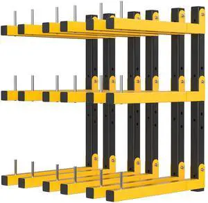 Lumber Rack Wall Mount Storage Racks Folding Wood Organizer Heavy Duty Shelf Brackets With 9-Level 1080 Lbs Capacity Yellow Metal Utility Racks Garage Wall Shelving for Indoor and Outdoor Use (6 Pack) Lumber Rack Wall Mount Storage Racks Folding Wood Organizer Heavy Duty Shelf Brackets With 9-Level 1080 Lbs Capacity Yellow Metal Utility Racks Garage Wall Shelving for Indoor and Outdoor Use (6 Pack)