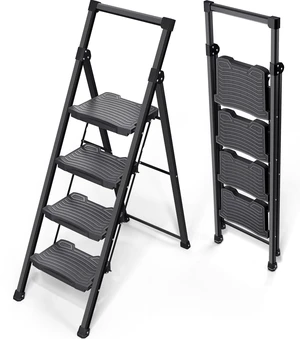 Step Ladder 4 Step Folding, 900lbs 4 Step Ladder with Anti-Slip Wide Pedal and Handrails, Lightwight Household Ladder, Pass 900LBS Testing, for Your Kitchen, Pantry, Closets, Office Use Step Ladder 4 Step Folding, 900lbs 4 Step Ladder with Anti-Slip Wide Pedal and Handrails, Lightwight Household Ladder, Pass 900LBS Testing, for Your Kitchen, Pantry, Closets, Office Use