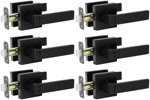 Black Door Handle Interior Knobs Keyless Levers Privacy Lock 6 Pack Heavy Duty Privacy Door Handle Lock, Keyless Matte Black Interior Door Knobs, Square Door Levers Handle for Bedroom Bathroom Black Door Handle Interior Knobs Keyless Levers Privacy Lock 6 Pack Heavy Duty Privacy Door Handle Lock, Keyless Matte Black Interior Door Knobs, Square Door Levers Handle for Bedroom Bathroom