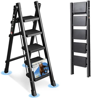 5 Step Ladder Folding Step Stool Sturdy Carbon Steel Frame 500LBS Capacity Sturdy Anti-Slip Thick Pedal & Feet Portable for Home Kitchen Garage (black-5step) 5 Step Ladder Folding Step Stool Sturdy Carbon Steel Frame 500LBS Capacity Sturdy Anti-Slip Thick Pedal & Feet Portable for Home Kitchen Garage (black-5step)