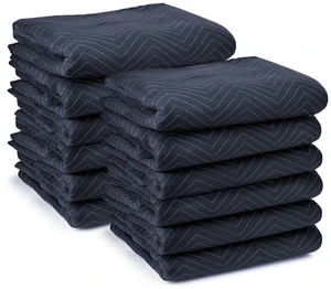 12 Moving & Packing Blankets - Pro Economy - 80" x 72" (35 lb/dz weight) - Quilted Shipping Furniture Pads Navy Blue and Black 12 Moving & Packing Blankets - Pro Economy - 80" x 72" (35 lb/dz weight) - Quilted Shipping Furniture Pads Navy Blue and Black