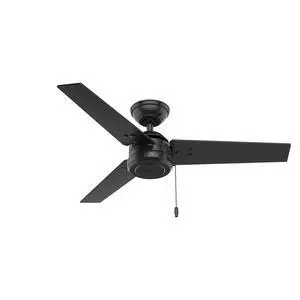 Cassius, Outdoor or Indoor, Ceiling Fan, 44 inch, Matte Black No Light, Standard Mount, Pull Chain, 3 Blades, For Living Room, Patio, Porch, Garage, 50260 Cassius, Outdoor or Indoor, Ceiling Fan, 44 inch, Matte Black No Light, Standard Mount, Pull Chain, 3 Blades, For Living Room, Patio, Porch, Garage, 50260