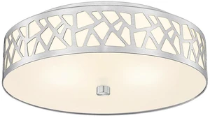 3-Light Flush Mount Ceiling Light, 16 Inch Modern Light Fixture with Brushed Nickel Metal and Frosted Glass Shade for Bedroom, Hallway, Kitchen 3-Light Flush Mount Ceiling Light, 16 Inch Modern Light Fixture with Brushed Nickel Metal and Frosted Glass Shade for Bedroom, Hallway, Kitchen