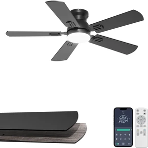 42'' Black Flush Mount Ceiling Fan with Lights for Bedroom Patio App/Remote Control, Low Profile, Space-Saving, Quiet DC Motor, 3CCT Dimmable, 6 Speeds Modern Overhead Fan for Low Ceilings 42'' Black Flush Mount Ceiling Fan with Lights for Bedroom Patio App/Remote Control, Low Profile, Space-Saving, Quiet DC Motor, 3CCT Dimmable, 6 Speeds Modern Overhead Fan for Low Ceilings
