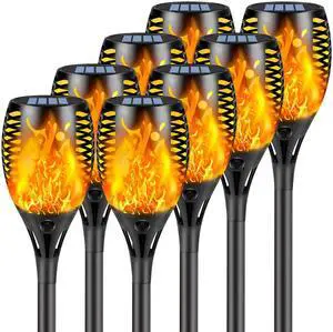 Solar Torch Lights with Flickering Flame Larger Size Solar Flame Lights 8 Pack Upgraded Solar Lights Outdoor for Halloween Decor, Waterproof Solar Tiki Torches Outdoor for Garden Yard Pathway Patio Solar Torch Lights with Flickering Flame Larger Size Solar Flame Lights 8 Pack Upgraded Solar Lights Outdoor for Halloween Decor, Waterproof Solar Tiki Torches Outdoor for Garden Yard Pathway Patio