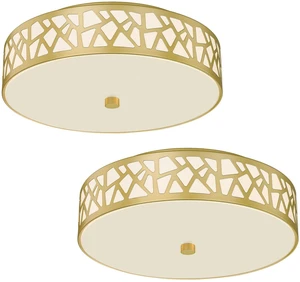 2 Pack Flush Mount Ceiling Light, 12 inch Gold Ceiling Light, 2-Lights Lights Fixture Ceiling Mount with Frosted Glass Shade for Hallway, Kitchen, Bedroom,Foyer,Entryway 2 Pack Flush Mount Ceiling Light, 12 inch Gold Ceiling Light, 2-Lights Lights Fixture Ceiling Mount with Frosted Glass Shade for Hallway, Kitchen, Bedroom,Foyer,Entryway