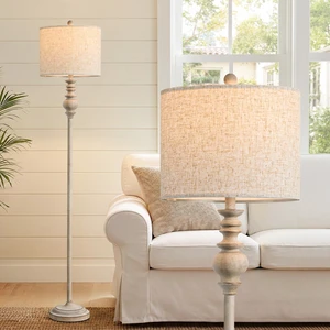 64.25" Farmhouse Floor Lamp for Living Room, Tall Antique Gray Standing Lamp with Rotary Switch, Vintage Reading Lamp for Bedroom & Nursery, Rustic Home Decor Corner Lamp 64.25" Farmhouse Floor Lamp for Living Room, Tall Antique Gray Standing Lamp with Rotary Switch, Vintage Reading Lamp for Bedroom & Nursery, Rustic Home Decor Corner Lamp