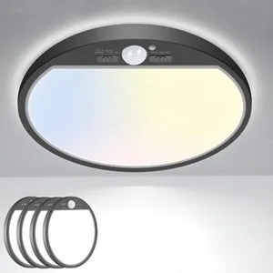 4Pack Motion Sensor Light Indoor Wired, 12 Inch 3000K/4000K/6500K Closet Lights Motion Sensored, 24W 2400LM Flush Mount Ceiling Light for Hallway Pantry Stairwell Porch, Black 4Pack Motion Sensor Light Indoor Wired, 12 Inch 3000K/4000K/6500K Closet Lights Motion Sensored, 24W 2400LM Flush Mount Ceiling Light for Hallway Pantry Stairwell Porch, Black