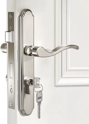 Storm Door Handle Accessory Set, Storm Door Handle Replacement Part with Lock Cylinder and Key, Polished Nickel Storm Door Handle Accessory Set, Storm Door Handle Replacement Part with Lock Cylinder and Key, Polished Nickel