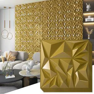 33-Pack Modern Diamond Textured 3D Wall Panels, 12 x 12 in, Gold Light PVC, Waterproof, Scratch Proof, Decorative Wall, Ideal for Home, Office & Commercial Spaces 33-Pack Modern Diamond Textured 3D Wall Panels, 12 x 12 in, Gold Light PVC, Waterproof, Scratch Proof, Decorative Wall, Ideal for Home, Office & Commercial Spaces